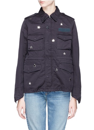 Main View - Click To Enlarge - 73115 - 'Future' glass crystal star charm canvas M-65 field jacket