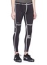 Front View - Click To Enlarge - 73398 - Reflective trim compression performance leggings