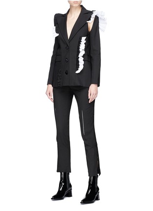 Figure View - Click To Enlarge - JINNNN - Ruffle outseam suiting pants