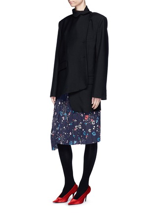 Figure View - Click To Enlarge - BALENCIAGA - Pulled oversized virgin wool suiting jacket