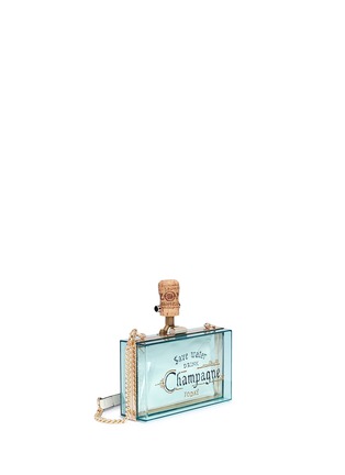 Detail View - Click To Enlarge - CECILIA MA - 'Champagne' cork charm acrylic box clutch