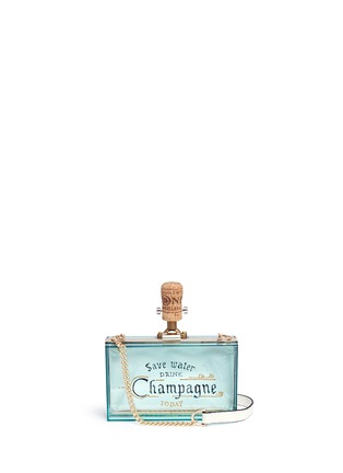 Main View - Click To Enlarge - CECILIA MA - 'Champagne' cork charm acrylic box clutch