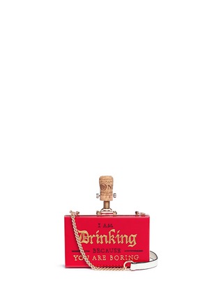 Main View - Click To Enlarge - CECILIA MA - 'Uboring' champagne cork charm acrylic box clutch