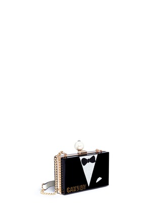 Detail View - Click To Enlarge - CECILIA MA - 'Jay' tuxedo patch acrylic crossbody box clutch