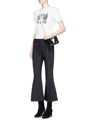 Figure View - Click To Enlarge - CECILIA MA - 'Jay' tuxedo patch acrylic crossbody box clutch