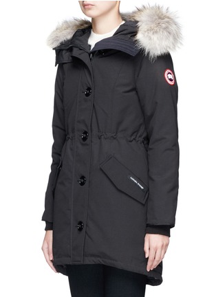 Front View - Click To Enlarge - CANADA GOOSE - 'ROSSCLAIR' COYOTE FUR HOOD DOWN PARKA