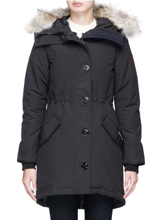 Main View - Click To Enlarge - CANADA GOOSE - 'ROSSCLAIR' COYOTE FUR HOOD DOWN PARKA