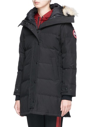 Front View - Click To Enlarge - CANADA GOOSE - 'SHELBURNE' COYOTE FUR TRIM DOWN PADDED PARKA