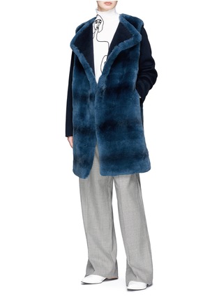 Figure View - Click To Enlarge - YVES SALOMON - Rabbit fur melton coat