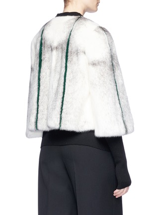 Figure View - Click To Enlarge - YVES SALOMON - Cropped stripe mink fur jacket