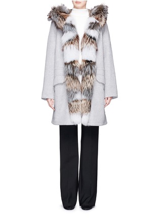 Main View - Click To Enlarge - YVES SALOMON - Two-in-one fox fur and melton coat