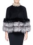 Main View - Click To Enlarge - YVES SALOMON - Wool-cashmere melton and fox fur jacket