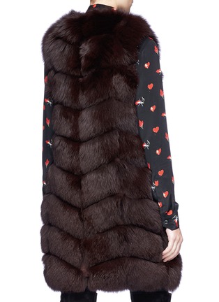 Figure View - Click To Enlarge - YVES SALOMON - Fox fur goat leather long gilet