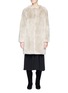 Main View - Click To Enlarge - YVES SALOMON - Bird of paradise print Rex rabbit fur coat