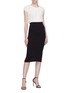 Figure View - Click To Enlarge - ROLAND MOURET - 'Arreton' zip back wool pencil skirt
