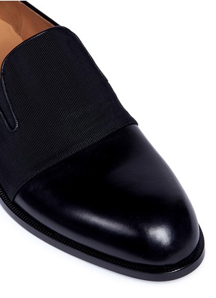 Detail View - Click To Enlarge - DRIES VAN NOTEN - Grosgrain panel leather loafers