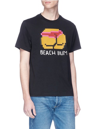 Front View - Click To Enlarge - 8-BIT - 'Beach Bum' rubber appliqué unisex T-shirt