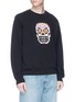 Front View - Click To Enlarge - 8-BIT - 'Muertos Skull' rubber appliqué unisex sweatshirt
