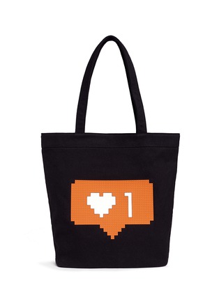 Main View - Click To Enlarge - 8-BIT - 'Do It For The Gram' rubber appliqué tote bag