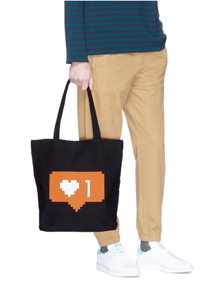 Figure View - Click To Enlarge - 8-BIT - 'Do It For The Gram' rubber appliqué tote bag