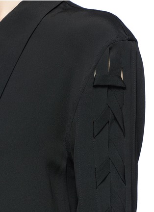 Detail View - Click To Enlarge - JW ANDERSON - Lace-up sleeve tie crepe top