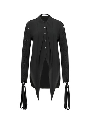 Main View - Click To Enlarge - JW ANDERSON - Lace-up sleeve tie crepe top