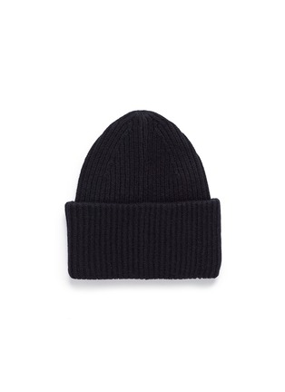 Figure View - Click To Enlarge - ACNE STUDIOS - 'PANSY L FACE' EMOTICON PATCH WOOL BLEND BEANIE