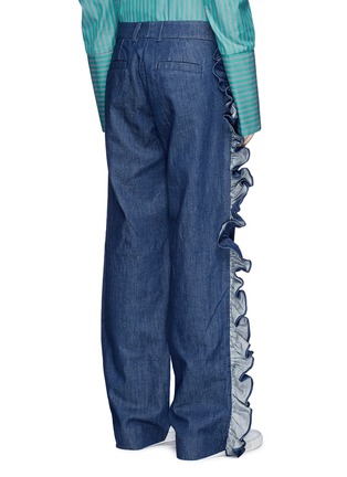 Back View - Click To Enlarge - MAGGIE MARILYN - 'I'll Stand Beside You' ruffle outseam denim pants