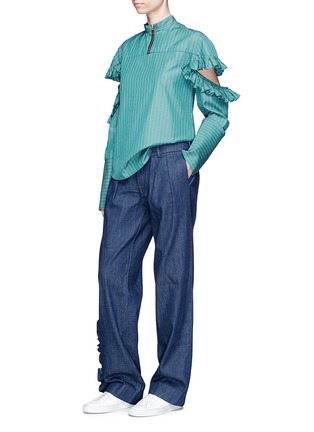 Figure View - Click To Enlarge - MAGGIE MARILYN - 'I'll Stand Beside You' ruffle outseam denim pants