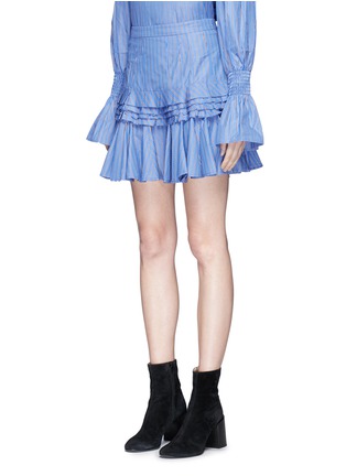 Front View - Click To Enlarge - MAGGIE MARILYN - 'Composed' pleated stripe skirt