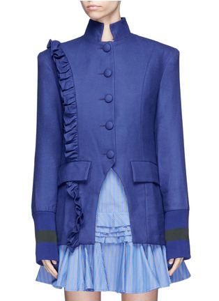 Main View - Click To Enlarge - MAGGIE MARILYN - 'Know Your Power' ruffle trim wool blazer