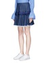 Front View - Click To Enlarge - MAGGIE MARILYN - 'Composed' pleated denim skirt