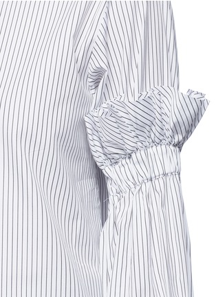 Detail View - Click To Enlarge - MAGGIE MARILYN - 'You Can Change The World' ruffle stripe shirt
