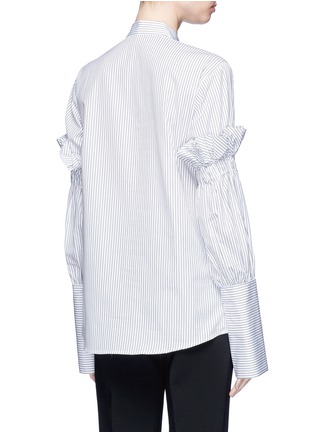 Back View - Click To Enlarge - MAGGIE MARILYN - 'You Can Change The World' ruffle stripe shirt