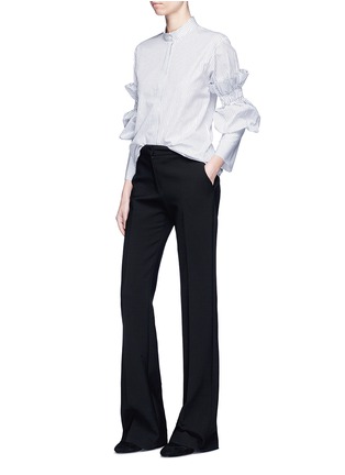 Figure View - Click To Enlarge - MAGGIE MARILYN - 'You Can Change The World' ruffle stripe shirt