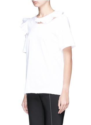Front View - Click To Enlarge - MAGGIE MARILYN - 'Endless Possibilities' cutout ruffle T-shirt