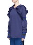 Front View - Click To Enlarge - MAGGIE MARILYN - 'Follow My Lead' ruffle trim hoodie