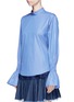 Front View - Click To Enlarge - MAGGIE MARILYN - 'Revolution' ruffle cuff stripe shirt