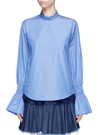 Main View - Click To Enlarge - MAGGIE MARILYN - 'Revolution' ruffle cuff stripe shirt