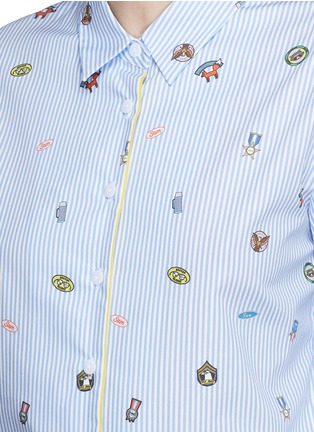 Detail View - Click To Enlarge - MIRA MIKATI - Icon print stripe poplin shirt