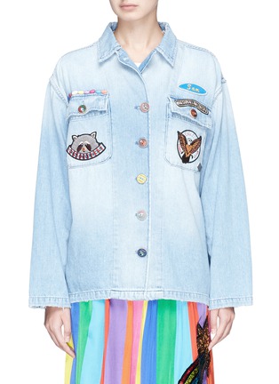 Main View - Click To Enlarge - MIRA MIKATI - Scout patch oversized denim shirt