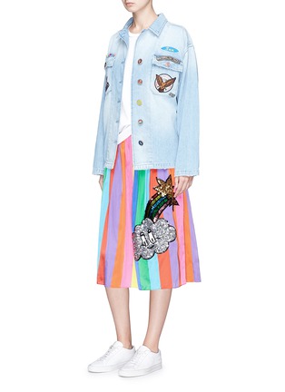 Figure View - Click To Enlarge - MIRA MIKATI - Scout patch oversized denim shirt