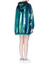 Back View - Click To Enlarge - MIRA MIKATI - Sequin hoodie dress