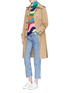 Figure View - Click To Enlarge - MIRA MIKATI - Rainbow wavy stripe Merino wool turtleneck sweater