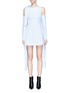 Main View - Click To Enlarge - STRATEAS CARLUCCI - 'Bulb' stripe cold shoulder shirt dress