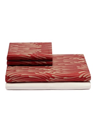 Main View - Click To Enlarge - FRETTE - Fountain king size duvet set – Red/Beige