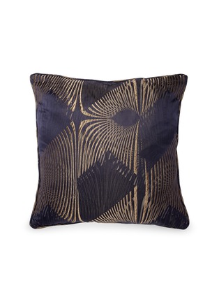 Main View - Click To Enlarge - FRETTE - Fireworks cushion cover – Blue/Beige