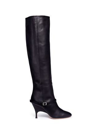 Main View - Click To Enlarge - ALCHIMIA DI BALLIN - 'Titan' belted nappa leather knee high boots