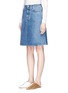 Front View - Click To Enlarge - ACNE STUDIOS - 'Blå Konst Shadow' denim A-line skirt