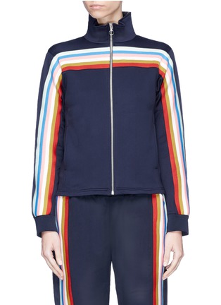 Main View - Click To Enlarge - 74017 - Rainbow stripe outseam jersey track jacket